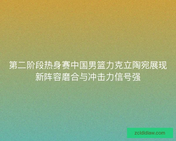 第二阶段热身赛中国男篮力克立陶宛展现新阵容磨合与冲击力信号强