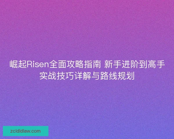 崛起Risen全面攻略指南 新手进阶到高手实战技巧详解与路线规划